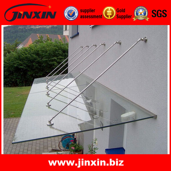 Modern stainless steel glass canopy design